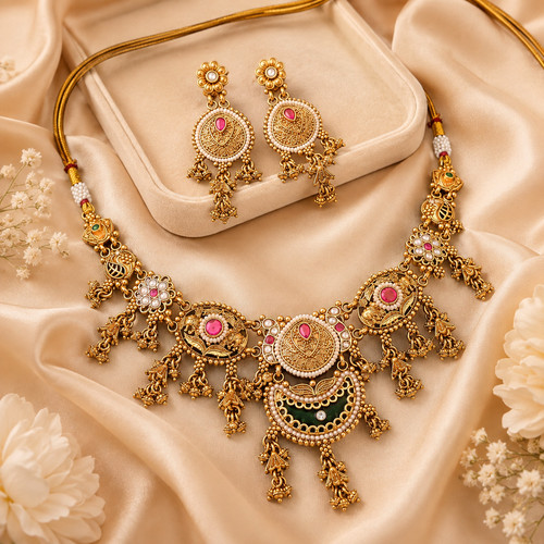 Designer bridal necklace set - bridal,