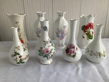 8 Vintage China Floral Vases