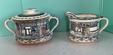 Antique Royal Doulton Queen Elizabeth 1st Old Moreton  Hall Jug and Bowl. 