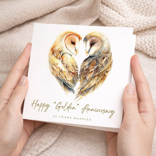 50th anniversary golden - 50th, owl