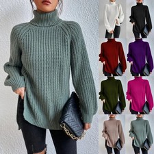 Ladies Long Sleeve Knitted Sweaters Women Winter Knitwear Chunky Knit Jumper