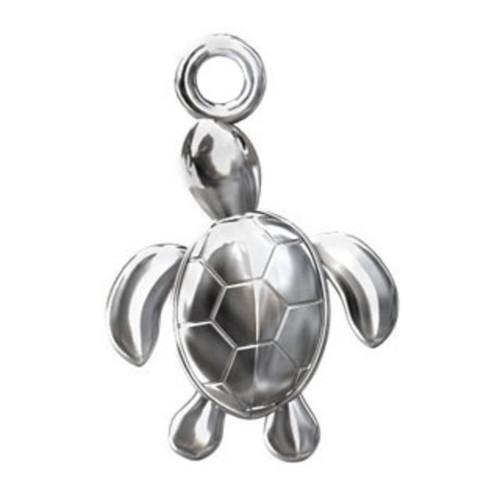 Sterling silver turtle - silver, 3d