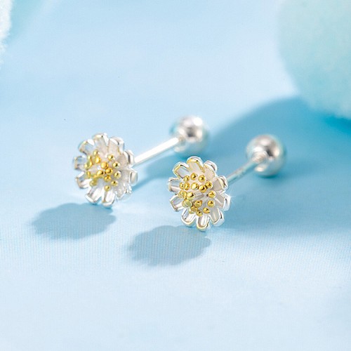 925 sterling silver gold - silver, daisy