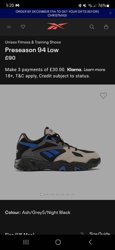 Size reebok preseason 94 - size,