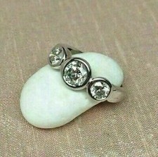1CT Round Moissanite Bezel Set