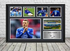 Jamie Vardy Signed Photo Leicester City FC Poster Football Memorabilia