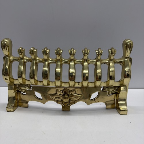 Vintage solid brass fire grate - vintage,
