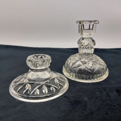 Pressed glass candle holder - pressed,