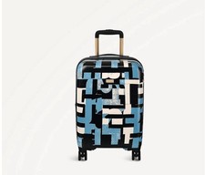 Radley Azure Blue Abstract Geo Pattern Small 4 Wheel Carry On Weekend Suitcase