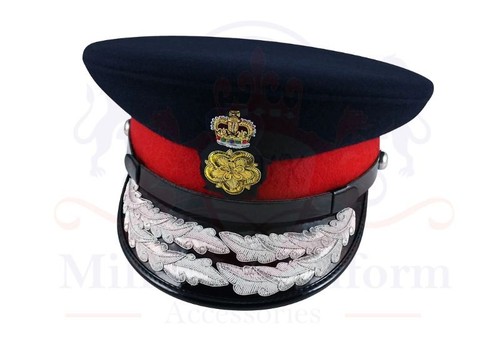 Black peak cap - black, band