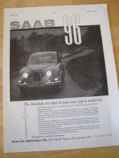 SAAB 96 THE SWEDISH CAR THAT BRINGS NEW ZEST TO MOTORING 1961 ADVERT A4 FILE 50