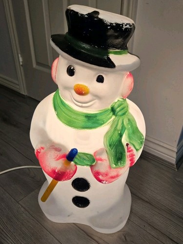 Vintage blow mold snowman - vintage,