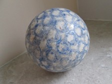 ANTIQUE SCOTTISH POTTERY CARPET BOWL - BLUE CIRCLES  19thC.