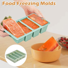 4 Grids Food Freezing Molds Silicone Freezer Trays New Food Sauce Storage