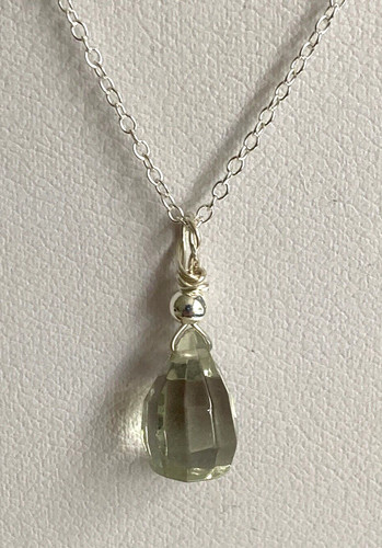 Prasiolite 925 silver bead - &,