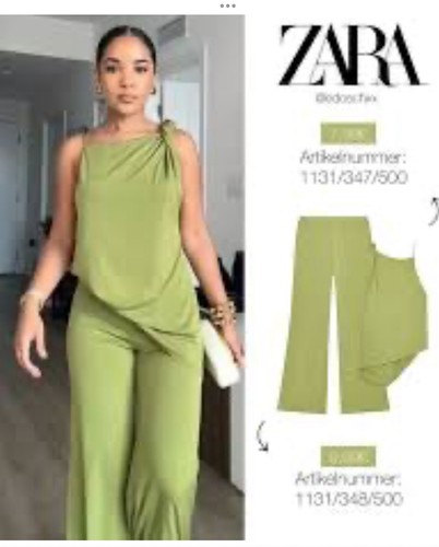 Zara green asymmetric draped - zara,