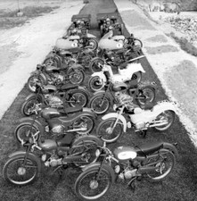 Display Guzzi motorcycles three wheelers Among them 'Falcone' 'Gal- Old Photo