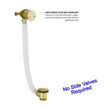 Brushed overflow bath filler