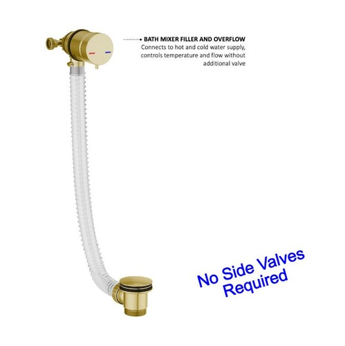 Brushed brass overflow bath - brass,