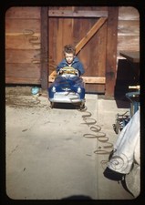 Boy Pedal Car Comet Americana 35mm Slide 1950s Red Border Kodachrome
