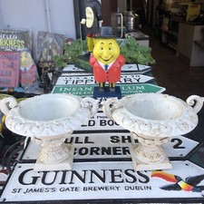 Pair Of Cast Iron Vintage Style Urns 