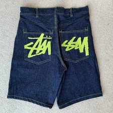 ⭐️Premium Stüssy Green Embroidered Jorts Shorts Size W32