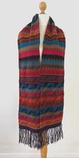 Inka Tradition Baby Alpaca Scarf Peru Fringed Multicoloured Pattern