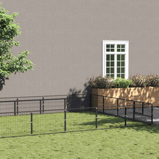 Dog kennel black steel