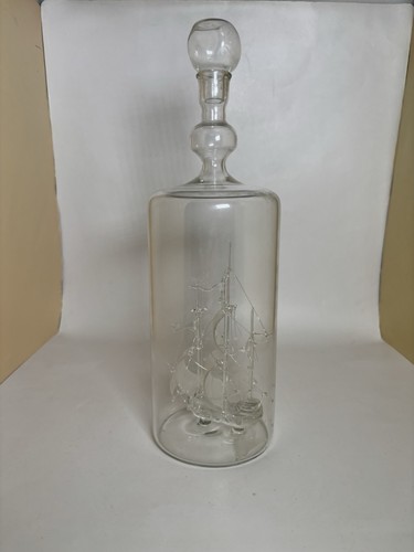 Vintage glass ship - glass, in