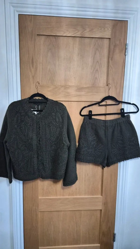 Zara khaki green crochet - , knit