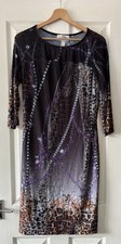 joseph ribkoff dress 12 purple animal leopard stetch