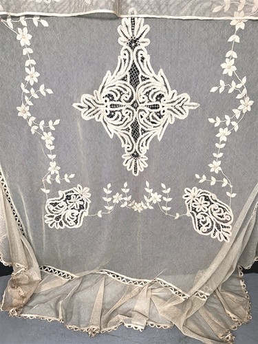 Antique bedspread lace net - bedspread,