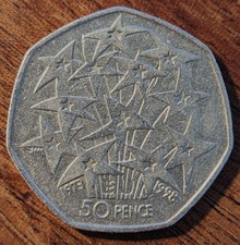 United Kingdom 50p Pence 1998 Copper-nickel Coin - UK Entry EU 1973 