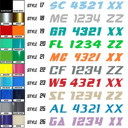 Boat registration numbers - boat, &