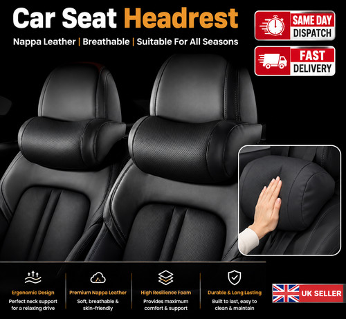 Luxury leather car neck pillow - luxury,