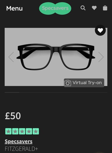 Specsavers black frame eye - specsavers,