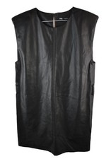 ZARA Black Faux Leather Dress size M Womens Sleveless Casual Outdoors Outerwear