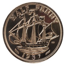 Polished Halfpenny Coin -