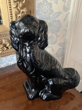 LARGE BLACK STAFFORDSHIRE FLATBACK DOG