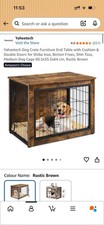 Rustic brown dog crate. brand