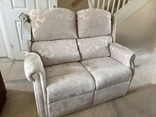 Two Seater Sofa Beige Damask