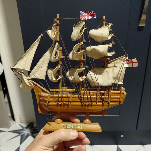 Wooden sailing ship - wooden, stand