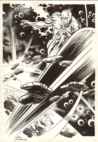 Silver surfer original art - surfer,