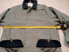 Tweed Shooting Coat Size Large  Never Worn, Green With blue/ Teal Overcheck.