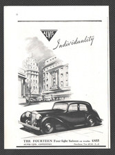 ALVIS FOURTEEN FOUR LIGHT SALOON £855  motor car : Original Vintage 1946  Advert
