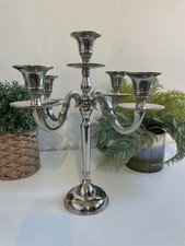Silver Coloured Chrome 5 Arm Candle Candelabra From House Of Fraser