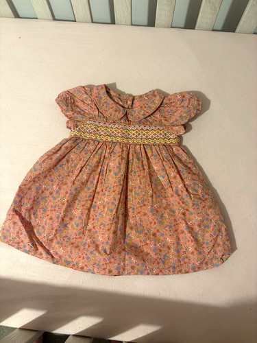 Girls pink floral smocked - pink,