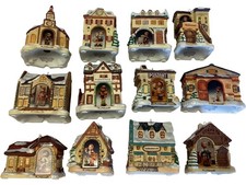 MJ Hummel Winter Village Christmas Ornaments 1999 Bradford Editions Houses PPWH