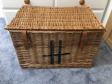 Extra Large Harrods Lined Wicker Hamper Picnic Basket Wedding Christmas