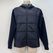 Napapijri Jacket Navy Men’s Size Large Quilted Hybrid Full Zip Hooded Outdoors